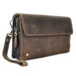 Ehtsast nahast Antiikkohv Kingitus Pikk Organiseerija Rahakott Rahakott Disain Clutch K&auml;ekott Kaenlaaluste kott Meestele tumepruun v&auml;rv