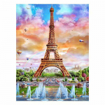 DIY 5D teemantmaal Eiffeli torni teemanttikandid maastik t&auml;isruudu teemantmosaiik paari ristpistega kodukaunistus Full Round 20x25CM