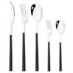 5 tk peegel-roosipuidust k&auml;epidemega &otilde;htus&ouml;&ouml;gitarvete komplekt Western roostevabast terasest lauan&otilde;udega praad nuga kahvel magustoit lusikas s&ouml;&ouml;giriistad k&ouml;&ouml;gin&otilde;ud must