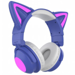 Kokkupandav pea k&uuml;lge kinnitatav kassik&otilde;rva LED-helendav m&auml;ngupeakomplekt Heavy Bass Bluetooth 5.0 k&otilde;rvaklapid T&otilde;elised juhtmevabad mikrofoniga k&otilde;rvaklapid lilla
