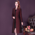 Uus stiil vintage žakaarv&auml;rvi naiste tuulejope Elegantne vestid emale L veini