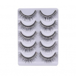 5 Pairs Beauty Natural Curl Easy to Apply Faux Eyelashes 3D Fake with Glitter Sequins Decor for Lady