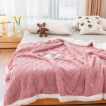 Paks talvetekk Pehmed soojad villased vooditekid Plaid Taff Cashmere Lamb termotekk voodikate 150*200cm roosa