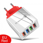 4 porti 5V 3A kiirlaadimine reisilaadimine EU USA pistikupesaga seinatelefoni laadija iPhone'i jaoks Samsung Xiaomi Redmi toiteadapter EU Plug