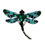 Les Tr&eacute;sors De Lily [R8497] &ndash; h&otilde;beroheline Libellule disainipross &ndash; 60x50 mm roheline
