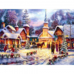 5D isetegemise teemantmaal maastik Talvine maja t&auml;is&uuml;mmargune kivist tikandid ristpistes komplekt Mosaiikpildi kaunistus kingitus Full Round 20x30CM