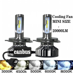 20000LM 4500K 6000K 8000K 3000K HB3 HB4 9005 9006 H3 H1 H8 H7 H4 H11 H9 9012 Pirn Canbus Led auto esituli 110W H1/3000K(2PCS)