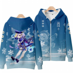 Genshin Impact Cosplay kost&uuml;&uuml;m Mona Kaeya Klee Diluc Venti Paimon Zhongli Keqing Ganyu Unisex 3D t&otilde;mblukuga kapuutsiga riided XL