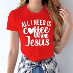 ZIMOXUAN K&otilde;ik, mida ma vajan, on Kohvi ja Jeesuse s&auml;rk, Kohvi T-s&auml;rk, Kohvis&auml;rk, Jeesuse s&auml;rk, Jumala s&auml;rk, Coffee Tee, Armas kohvis&auml;rk, Graphic Te S valge