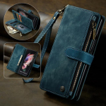Statiivi funktsioon kaardipesa nahast rahakoti telefoni&uuml;mbris Samsung Galaxy Z Fold4 Fold 4 Fold3 Fold 3 5g kukkumiskaitsega Funda &uuml;mbristele for Samsung Z Fold 3 sinine