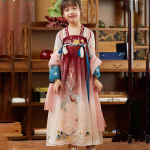 Hanfu t&uuml;druk Hiina stiilis riidest suvekleit Antiik Tang &uuml;likond super haldja kost&uuml;&uuml;m kleit v&auml;ikese t&uuml;druku merineitsi printsessi seelik aluspesu M brown