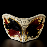 Meeste maskeraadimask Vintage Veneetsia ruuduline muusikaline pidu Mardi Gras MaskMe punane