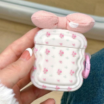 Pink Flower Ins 3D Bow laineline p&otilde;rutuskindel k&otilde;rvaklappide &uuml;mbris Apple Airpods 2 3 Pro 2nd 1 juhtmevaba Bluetoothi ​​armsa laadimiskarbi jaoks For Airpods 1 2
