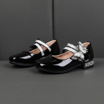 Moodsad t&uuml;drukute armsad printsessi stiilis nahkkingad T&uuml;drukutele k&otilde;rge kontsaga kingad Tantsukleidi kingad, suurus 26-36 26 roosa