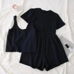 WTEMPO vabaaja suvine topp ja l&uuml;hikesed p&uuml;ksid ning naiste dressikomplekt, 3-osaline naiste &uuml;likond, varrukateta naiste &uuml;likond M