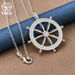 925 h&otilde;bedast AAA tsirkoonist &uuml;mmarguse ripatsiga kaelakee ehted 45cm