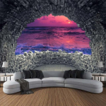 Boheemlaste Kawai kunst t&auml;hetaeva kivi Gobel&auml;&auml;n Seinaripp Geomeetria Hipi gobel&auml;&auml;n Kodu Toa Sisustus Esteetiline Kaunistus 95X73cm