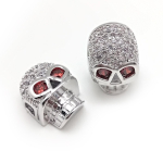 2 tk punasilmsed kolju kujuga metallist moeaksessuaarid ehete komponentide meisterdamiseks v&otilde;lukaunistuseks 10*13mm 2pcs kuld