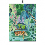 T&uuml;druk laamad Leopard Tiger Orange Vintage Tribe plakatid ja tr&uuml;kised Seinakunst L&otilde;uend Maalimine Seinapildid elutoa sisekujunduseks Ilma raamita 21*30cm