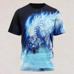 Uus T-s&auml;rk T&auml;isv&auml;rviline Tiger Head L&uuml;hikeste varrukatega Lahe &Uuml;markaelusega T-s&auml;rk 3D Prindiga vabaaja l&uuml;hikeste varrukatega s&auml;rk Suurem&otilde;&otilde;tmelised riided XXXXXL