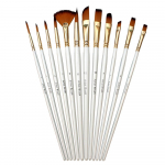 Pintslid 12 tk Professionaalne akr&uuml;&uuml;lv&auml;rvi pintslite komplekt erineva suurusega Artist Pintslid akr&uuml;&uuml;l-akvarell&otilde;li gua&scaron;&scaron;v&auml;rvi jaoks 12 pcs/1 Set valge