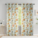 V&auml;rviline lillekardin elutuppa Elegantne abstraktne kardin Lilleviinapuust prinditud aknakatted k&otilde;rge varjundiga (70&ndash;90 %)2 paneeli W66 X H183cm X 2