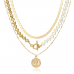 Moodne portree m&uuml;ndiripats kaelakee OT pandlaga helmesn&ouml;&ouml;riga kihiline kaelakee trendikad ehted naistele