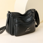 Naiste keskmine &otilde;lakott, must pestav nahast keskealised naiste rahakotid k&auml;ekotid mitme taskuga originaal naiste ristkehaga kotid must