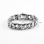 Hip Hop Kuuba k&auml;ev&otilde;rud meestele 15 mm laiad Miami keti k&auml;ev&otilde;rud h&otilde;bedase v&auml;rviga 316L roostevabast terasest punk ehted pleekimata aksessuaarid 21.5cm