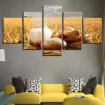 HD kaasaegne seinakunst plakatid pildid kodukaunistus 5 paneeli &otilde;lgedest piimaleib elutuba l&otilde;uendile tr&uuml;kitud maal 20x35cm*2 20x45cm*2 20x55cm*1