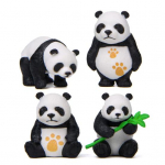 4 tk Panda kuju Ahvatlev dekoratiivne koomiks Armas n&auml;oilme tuhmumisvastane Panda mikromaastiku ornament kodukaunistus