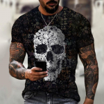 Suvine meeste 3D T-s&auml;rk Horror Skull l&uuml;hikeste varrukatega T-s&auml;rk XS