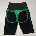 V&otilde;rgusilmast lapiga treening joogap&uuml;ksid naiste hingavad biker l&uuml;hikesed PP-p&uuml;ksid k&otilde;rge v&ouml;&ouml;kohaga mustad l&uuml;hikesed p&uuml;ksid j&otilde;usaaliriietus S roheline