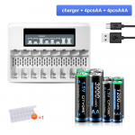 CITYORK 1,5 V AAA+AA laetav aku AA AAA liitiumioonaku 8 pesaga 1,5 V AAA AA liitium-ioon akulaadija