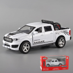 1/32 Scale Ford Raptor F350 Pickup Diecast automudeli m&auml;nguasi, tagasit&otilde;mmatav m&auml;nguasi koos heli ja valgusega lastele V&auml;ikelapsele Poistele T&uuml;drukutele Kingikogu 1/32-17.5x6.5x6.5cm valge