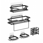 Vannitoa riiuli perforeerimata WC seinahoidik Du&scaron;iruumi seinariiul 5pcs