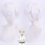 Norman 30CM L&uuml;hike Lumivalge Cosplay Parukas Anime The Promised Neverland Yakusoku no Neverland Kuumuskindlad Juukseparukad 30CM valge