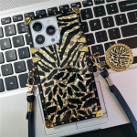 Moodne kaelapael telefonikaas Zebra Leopard mustriga ruudukujuline &uuml;mbris Samsung S23 S22 S21 Ultra A13 A23 A33 A53 A73/Redmi 10 9 9A 9c 9T/iphone 14 13 12 11 jaoks iphoen 6 6s must