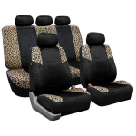 Luksuslik leopardprinteriga autoistme kate 5 istmega universaalne, sobib enamikule autodele talviseks autoistmepadja kaitseks 5 seat black