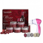 NutriGlow Wine Facial Kit for Women for 6 Pieces Skin Care Set 260 g with Face Massager Free