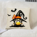 45X45Cm Halloweeni linasest prinditud padi kodune diivanipadi, koomiksimustriga &uuml;hekordne padjakate ilma padja sisendita 45x45cm