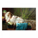 Renessansi esteetika Hans Zatzka maalide reproduktsioonitr&uuml;kised Plakat Noble Lady In the Garden L&otilde;uendimaal Seinakunst Cuadros 40x60cm no frame