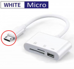 C-t&uuml;&uuml;pi adapter TF CF SD-m&auml;lukaardilugeja OTG-kirjutaja Compact Flash USB-C IPad Pro jaoks Huawei Macbooki USB-t&uuml;&uuml;pi C-kaardilugeja jaoks Micro valge