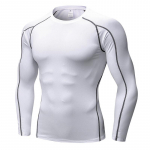 13 v&auml;rvi Meeste Jooksu Spordi T-s&auml;rgid Fitness PRO Quick-Dry Compression Pikkade varrukatega S&auml;rgi Topid Kodus j&otilde;usaaliriided S valge