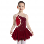 Lastele T&uuml;drukutele Rhinestone'i varrukateta tantsukleit iluuisutamise v&otilde;imlemissoorituse trikoo kleit 5-6 Years punane