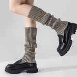 2023. aasta Lolita jalasoojendajad naiste pikad sokid, villased silmkoelised jalavarresoojendajad, Y2K, s&uuml;gistalvised heegeldatud sokid, saapavarrukad long 40cm (elastic) hall