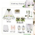 Nahida Cosplay Nahida Lesser Lord Kusanali Cosplay Kost&uuml;&uuml;m T&uuml;drukute Kleidid Parukas &Uuml;likond Riided Halloweeni peokost&uuml;&uuml;mid S