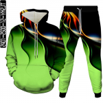 Meeste Mood Populaarne V&auml;rviline Line Grapic 3D Digitaalne Prinditud Spordidress Hoodid Jooksup&uuml;ksid 2tk Komplekt V&auml;lir&otilde;ivad Suurus S-6XL 4XL