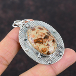 Asteroid Jaspise Ripats Originaalne Kivist Ripats K&auml;sit&ouml;&ouml;na Valmistatud Elegantne Ehtne 925 Sterling H&otilde;bedast Ripats Viimase Disainiga Ripats Kingitus Naistele white