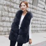 Moodne ja vabaaja uus kunstrebase karusnahast vest keskmise pikkusega Korea kunstkarusnahast mantel naistele 3XL